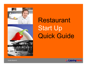 Restaurant Start Up Quick Guide - Oak Park Development Corporation