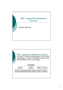 OBS - Organization Breakdown Structure S uc ue
