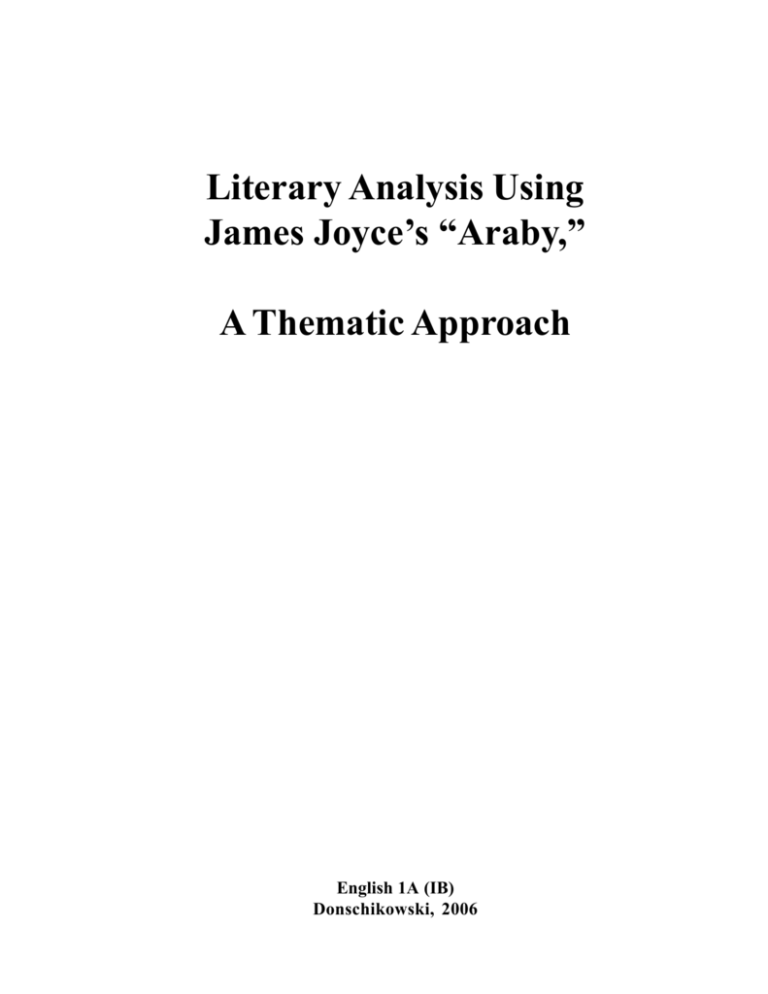 araby analysis