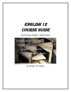 english 12 course guide - North Salem Central School District
