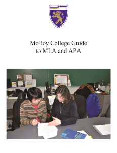 Molloy College Guide to MLA and APA