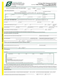 Blank Application - Sheffield Financial