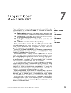PROJECT COST MANAGEMENT