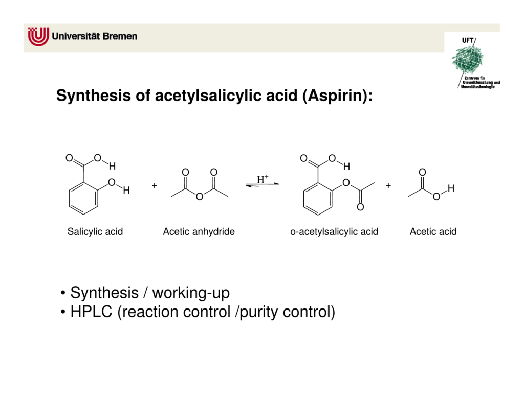 Synthesis Of Aspirin Reaction