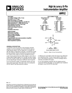 AMP02 High Accuracy 8-Pin Instrumentation Amplifier