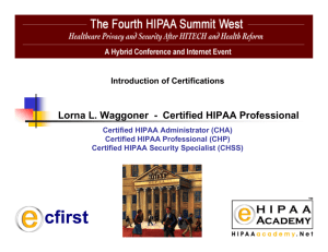 Lorna L. Waggoner - Certified HIPAA Professional