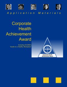 Application Guidelines  - Corporate Health Achievement Award
