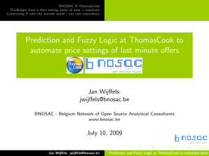 Prediction and Fuzzy Logic at ThomasCook to automate price