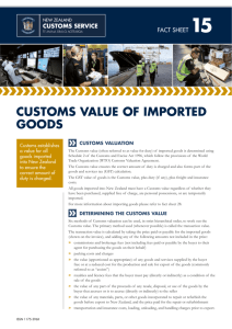 customs value of imported goods