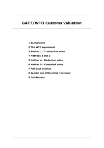 GATT/WTO Customs valuation