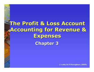 The Profit & Loss Account Accounting for Revenue & Expenses