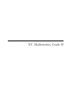XV. Mathematics, Grade 10 - Massachusetts Department of Education
