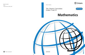 Mathematics Curriculum Grades 9 and 10