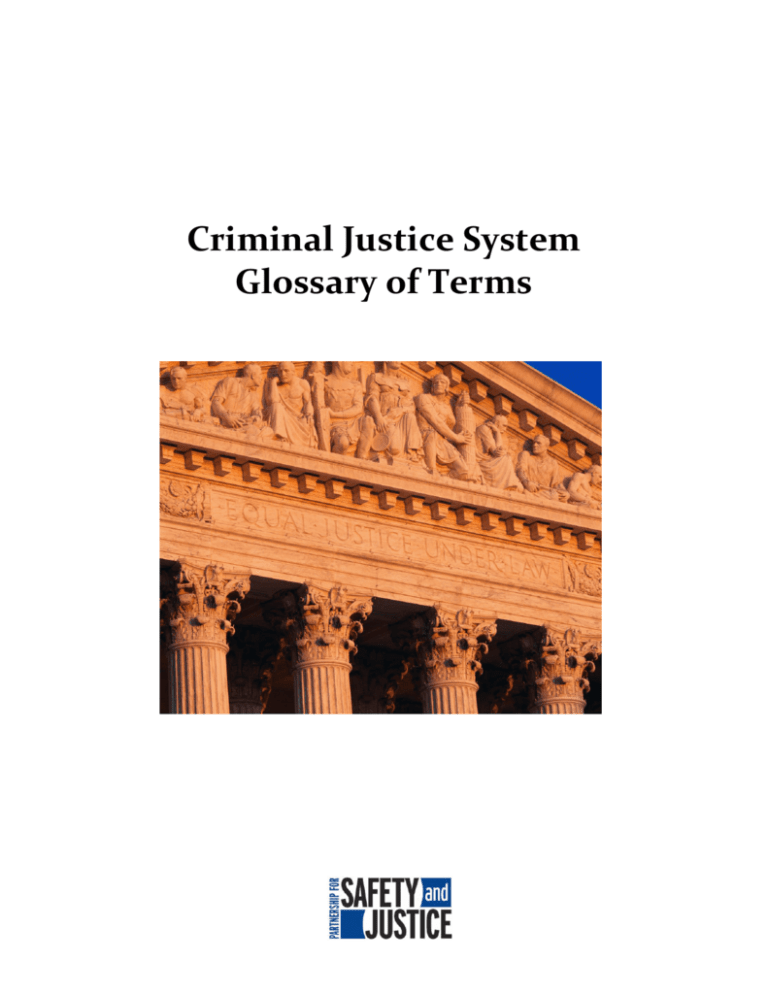 Criminal Justice System Glossary Of Terms