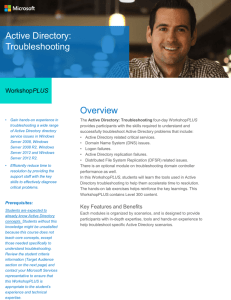 Active Directory: Troubleshooting Overview