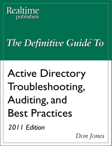 The Definitive Guide to Active Directory Troubleshooting, Auditing