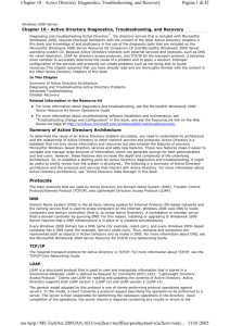 Active Directory Diagnostics Troubleshooting and Recovery