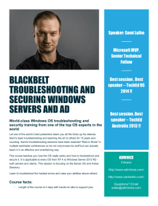 blackbelt troubleshooting and securing windows servers and ad