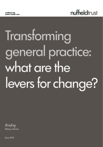Transforming general practice: what are the levers for