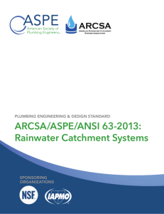 ARCSA/ASPE/ANSI 63-2013: Rainwater