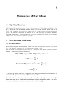 Measurement of High Voltage - Department of Electrical Engineering