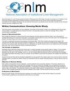 Written Communications: Choosing Words Wisely