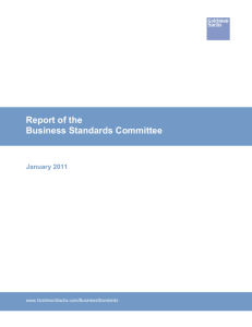 Report of the Business Standards Committee