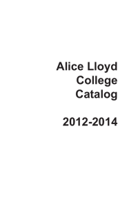Alice Lloyd College Catalog 2012-2014