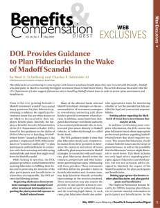 DOL Provides Guidance to Plan Fiduciaries in the Wake of Madoff