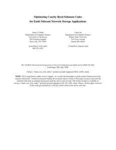 Optimizing Cauchy Reed-Solomon Codes for Fault