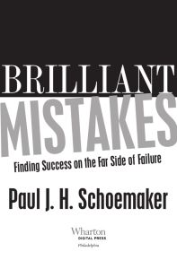 Brilliant Mistakes - Wharton Executive Education