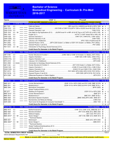 Pre-Med 2016-2017 - College of Engineering and Computer Science