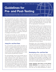 Guidelines for Pre- and Post-Testing - I-Tech