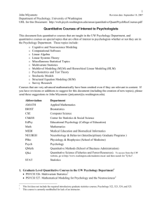 Quantitative Courses of Interest to Psychologists