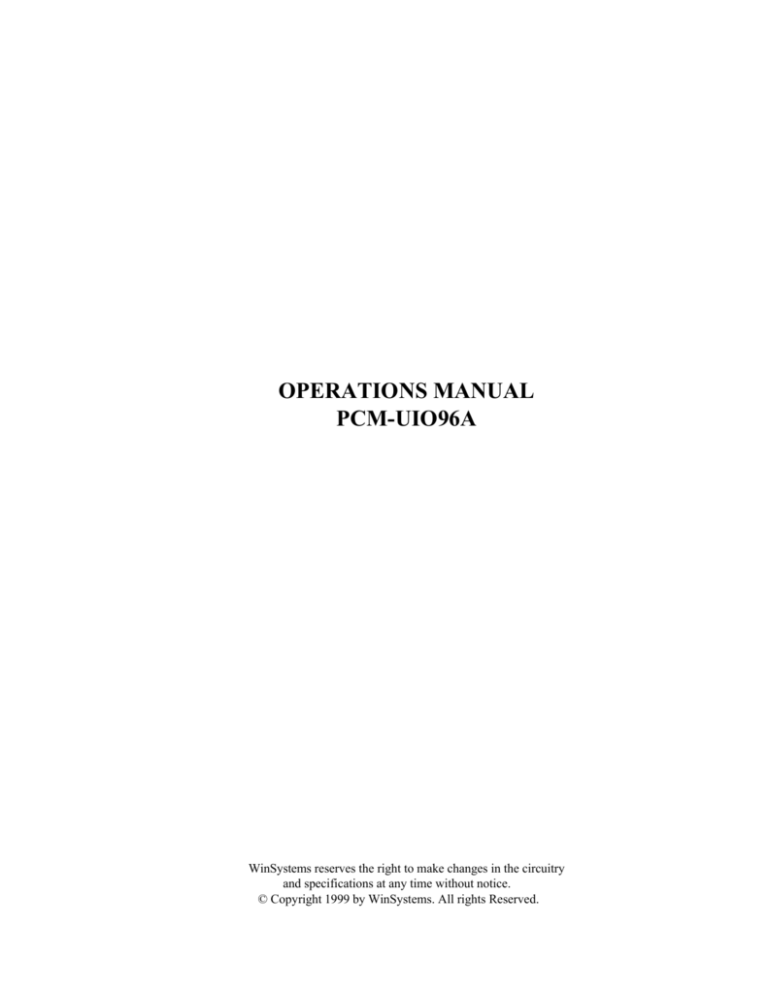 PCM-UIO96A Operations Manual