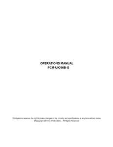 OPERATIONS MANUAL PCM-UIO96B-G