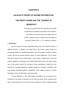 chapter iii kalecki's theory of income distribution