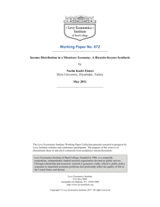 Income Distribution in a Monetary Economy: A Ricardo