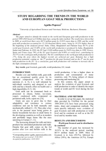 study regarding the trends in the world and european goat milk