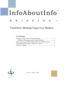 Outsell, Inc. TrendAlert: Defining Target User Markets