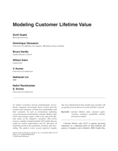 Modeling Customer Lifetime Value