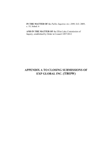 appendix a to closing submissions of exp global inc. (trow)