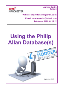 Using the Philip Allan Database(s)