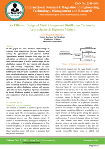 An Efficient Design of Multi Component Distillation