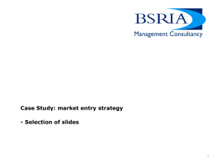 Market entry strategy