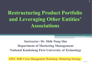 Restructuring Product Portfolio and Leveraging Other Entities