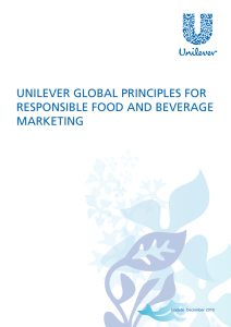 unilever global principles for responsible food and beverage