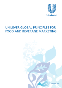 unilever global principles for food and beverage marketing