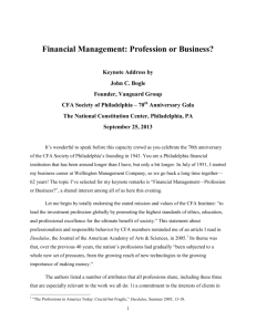 Financial Management: Profession or Business?