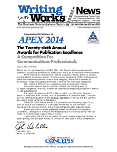 APEX 2014 - Apex Awards
